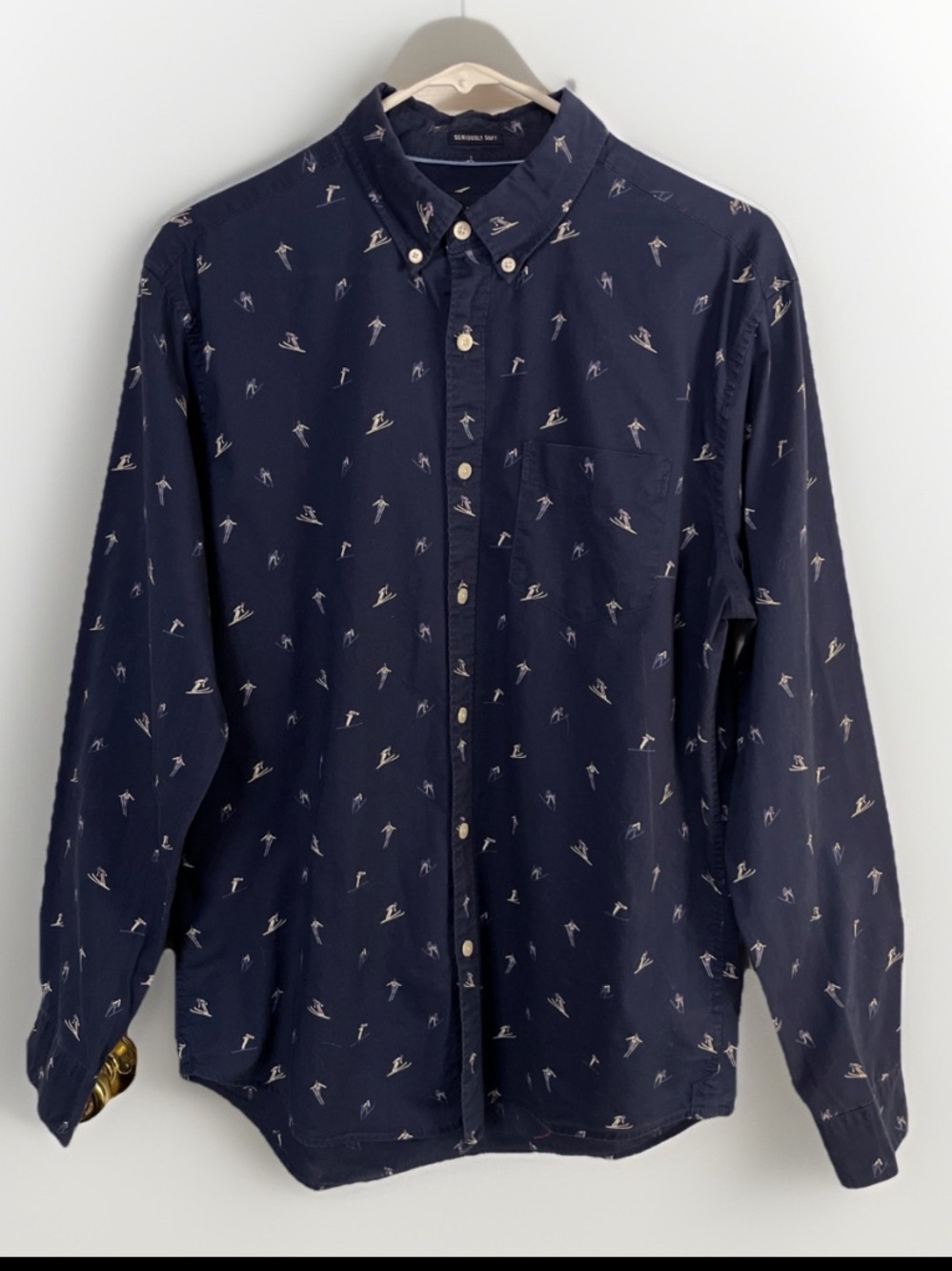 American Eagle Outfitters Long Sleeve Button Down Skiing 100% Cotton Size M